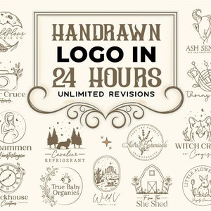 Custom Hand Drawn Logo, Logo Design, Logo Maker, Logo Creation, Professional Business Logo Bild 1