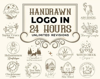 Custom Hand Drawn Logo, Logo Design, Logo Design Custom For Business, Logo Design, Business Logo Design, Logo, Photography Logo
