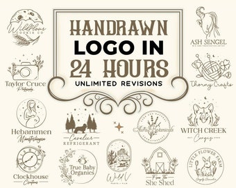 Custom Hand Drawn Logo, Logo Design, Logo Maker, Logo Creation, Professional Business Logo