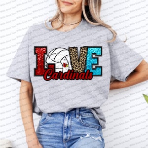 Love Cardinals Volleyball Red and blue PNG