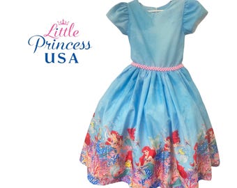 Ariel Princess Dress for Girls – Little Mermaid Birthday Outfit – Toddler Girl Costume – Disney Inspired Dress – Baby Girl Dress 1st Birthda