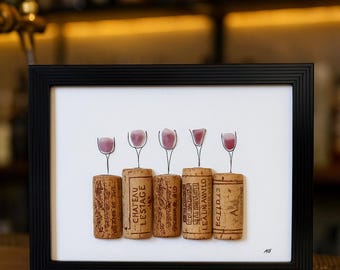 Sea glass art work, sea glass wine, sea glass bar, home decor, seaglass work