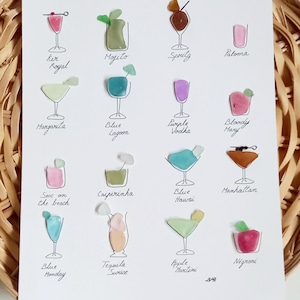 Poster cocktail, poster cocktail, poster cucina, poster bar, cocktail in vetro di mare