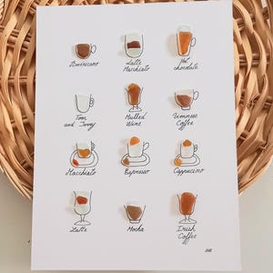 Heißgetränkedekoration, Wanddekoration Kaffee, Seeglas Kaffee, Seeglas Kaffeewand