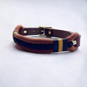 Dog set luxury adjustable, dog leash made of rope and fat leather, handmade, personalizable Father's Day image 4