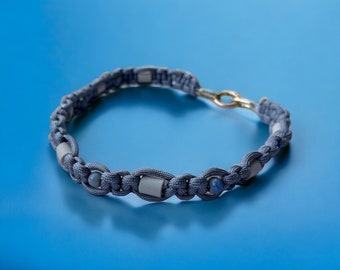 Tekenhalsband kat blauw sieradenhalsband “anti-teek” gemaakt van paracord, aanpasbaar, tekenafstotend, EM keramiek