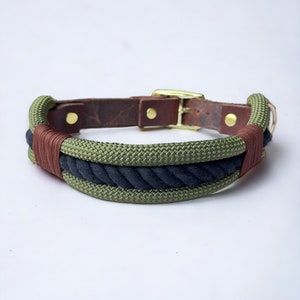 Dog set luxury adjustable, dog leash made of rope and fat leather, handmade, personalizable Father's Day image 3