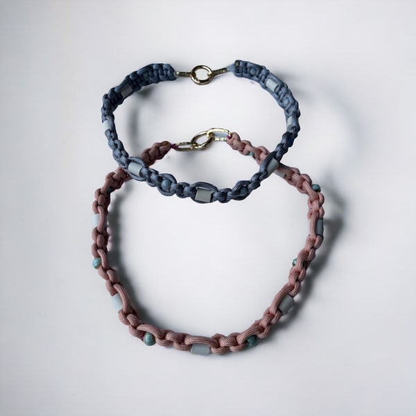 EM-Keramik collier anti-tiques collier bijoux « anti-tiques » en paracorde, différentes couleurs, personnalisable, anti-tiques