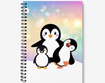 Penguin Spiral Notebook A5 Gift Penguins Journal Note Pad Diary Composition School College University Notes