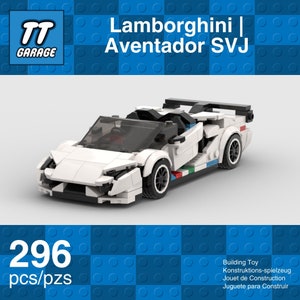 Buildable Lamborghini Aventador SVJ Gift for Car Enthusiasts | MOC Build | 312 pieces | Lego compatible | Building Blocks | Gift for him