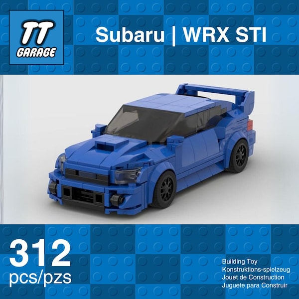 Buildable Subaru WRX STI Gift for Car Enthusiasts | MOC Build | 312 pieces | Lego compatible | Building Blocks | Gift for him | Car Guys