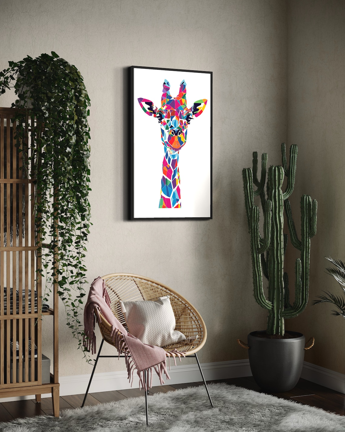 Colourful Giraffe Modern Art High Quality Print - Etsy