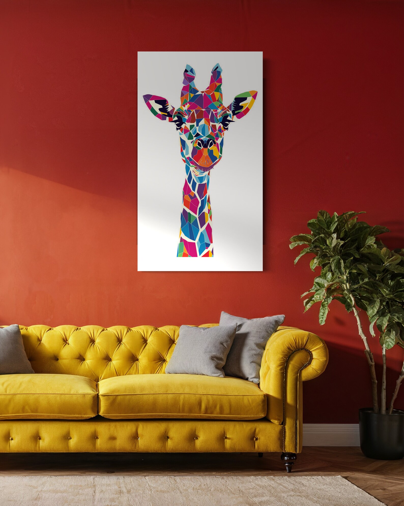 Colourful Giraffe Modern Art High Quality Print - Etsy