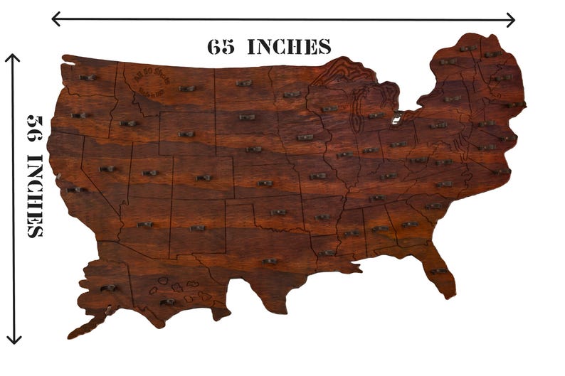 USA Map Schnapsglas Display, Massivholz, Mann Höhle Dekor Bild 10
