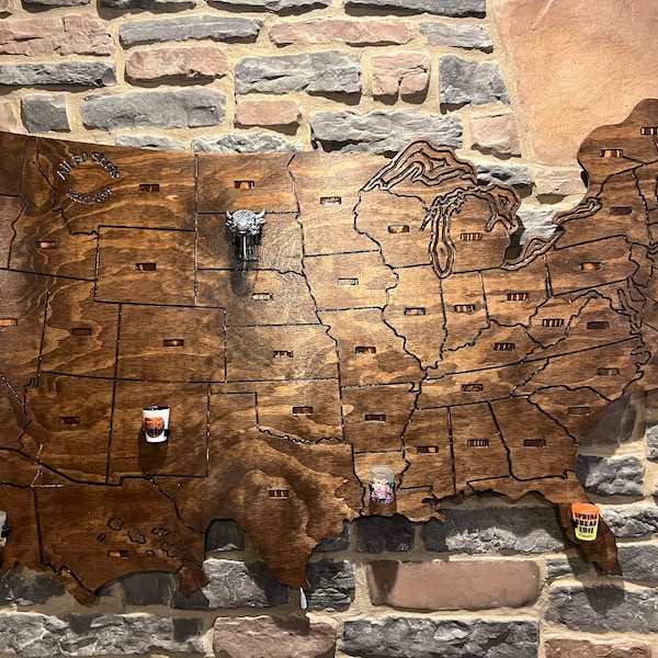 Shot Glass Display US Map Super Low Introductory Price!