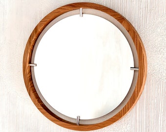 Miroir rond en bois, décoration murale, miroir de maquillage, décoration de maison de campagne