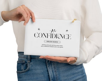 Her Confidence Accessory Pouch, Cosmetic Bag, Travel Accessory Pouch, Charger Pouch, Travel Bag, Packing And Organization