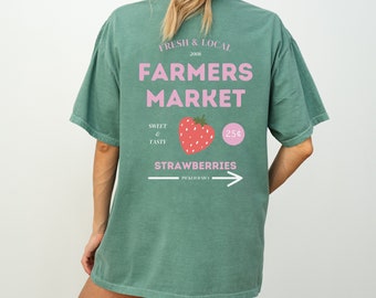 T-shirt Farmers Market - Fraises, chemise fruits frais, chemise jardin