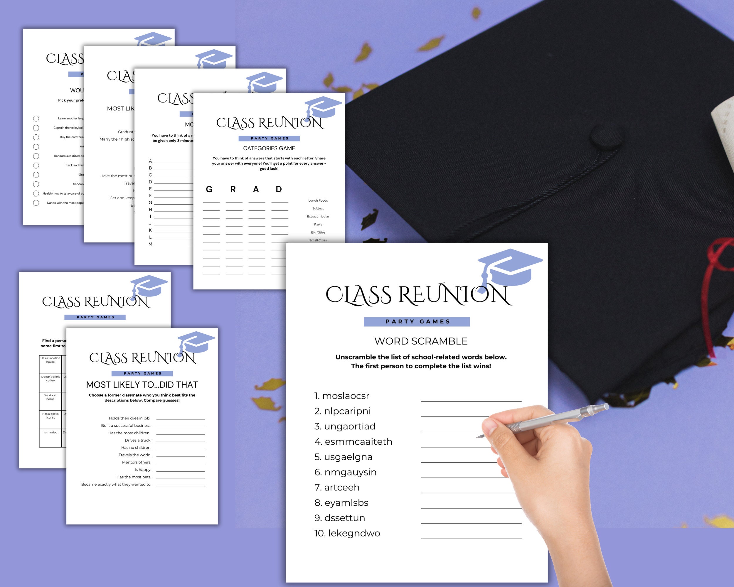 class-reunion-games-high-school-reunion-icebreaker-etsy
