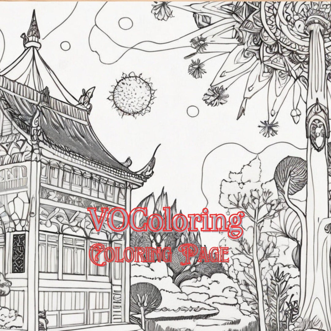 Fantasy Landscape Coloring Page - Il 1080xN.5773868532 6x9m