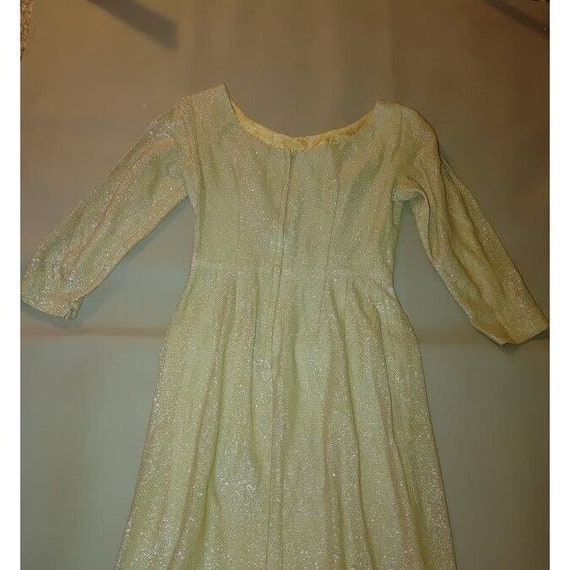 Vintage Dress 1950s Handmaid Gold Lurex Shimmer P… - image 10