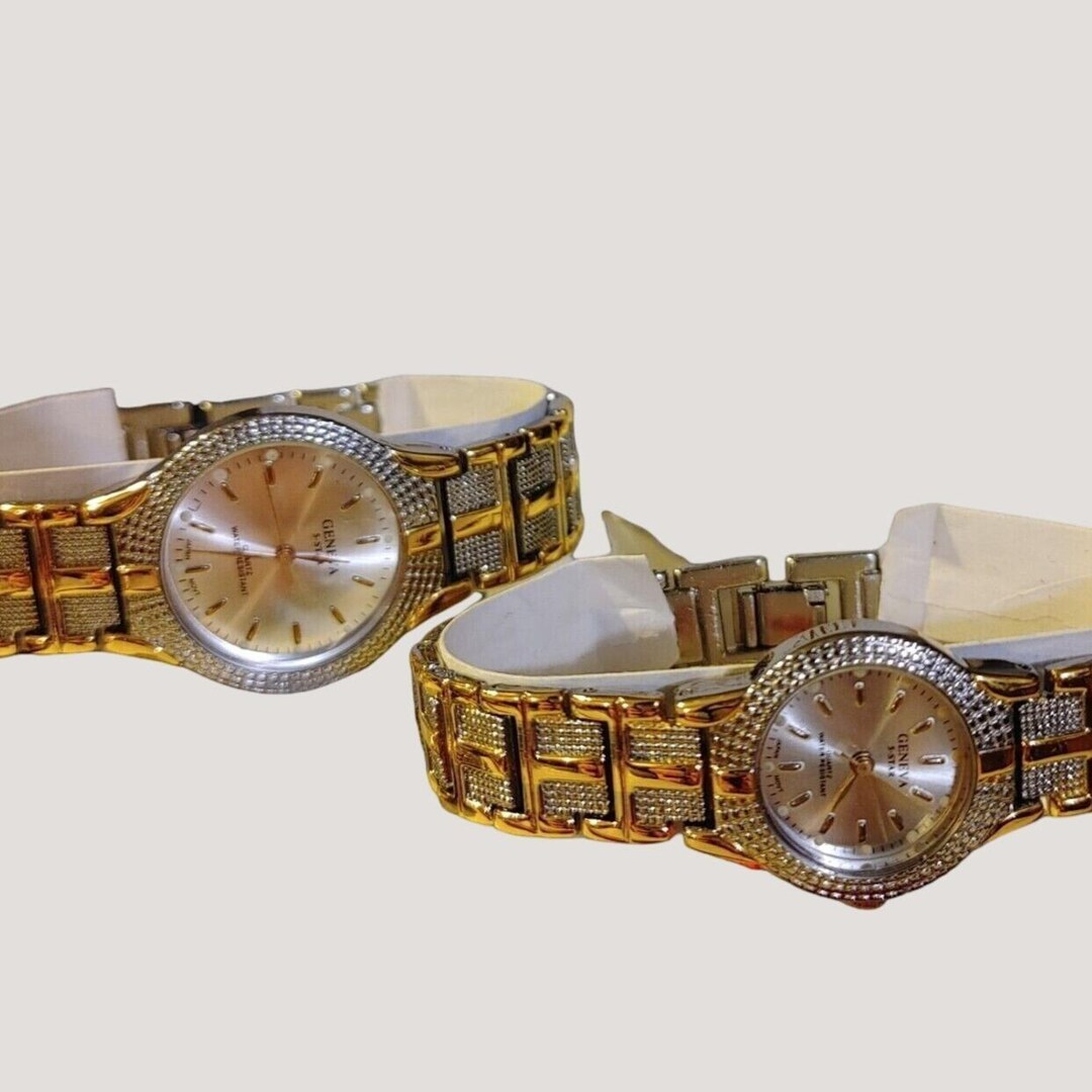 Geneva Mens Womens Gold Silver Tone Vintage Classic Collection Watch Set Etsy