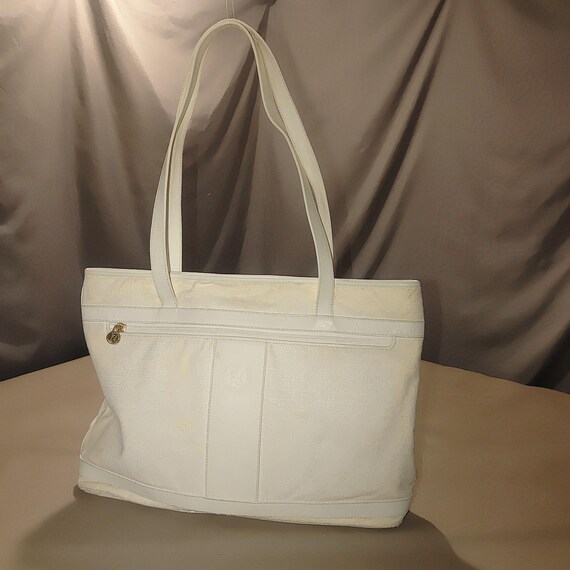 Fendi White Vintage COA Tote Bag Roma Italy 1925 White Leather Canvas Etsy Canada