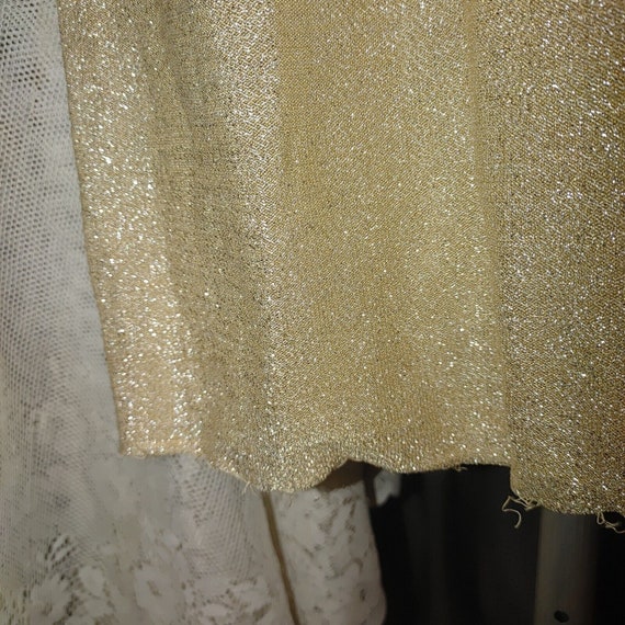 Vintage Dress 1950s Handmaid Gold Lurex Shimmer P… - image 3