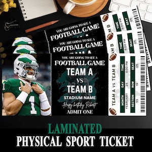 Billet de match de football personnalisé physique, billet de football personnalisé, modèle de billet de football, billet cadeau surprise, cadeau souvenir