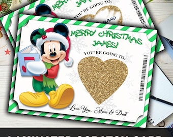 Printable Disneyland Surprise, Theme Park Ticket Disneyworld Gift, Physical Laminated Ticket