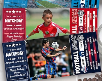 Entrada deportiva personalizada, recuerdo de entrada de fútbol a medida, sorpresa de entrada deportiva laminada, regalo de cumpleaños para un partido en el estadio, entrada para cualquier equipo.
