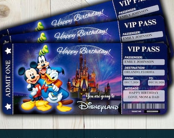 Laminated Disneyworld Surprise Ticket: Custom Theme Park Reveal