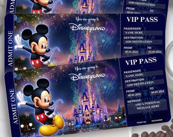 Boleto digital personalizado de Disney, presentación del parque temático (boleto en PDF)