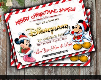 Personalized Laminated Disney Ticket, Surprise Reveal Gift