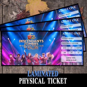 Physical Descendants Zombies, Worlds Collide Tour Ticket , Physical Keepsake, Physical Memorabilia, Physical Music Concert Show Ticket