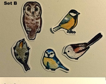 Sets of tiny bird stickers (2-3 cm)