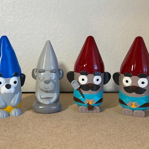 Bluey Garden Gnomes | Hand Painted | Paint Yourself | 3D Printed | Kids | Art Project | Cartoon | Hecuba | Gerald | Jeremy | Fun