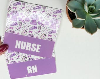 RN Badge Buddy- Badge Buddy- Pink RN Badge Buddy- Pink Nurse Badge Buddy- X-Ray Marker Parker Badge- ID Holder-Nurse Badge Buddy-Badge Buddy