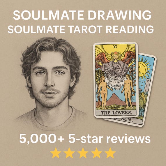 Soulmate Drawing and Tarot Reading - Draw My Soulmate - Future Husband Traits, Initials, Zodiac Insight, Psychic Love Reading, Same Hour