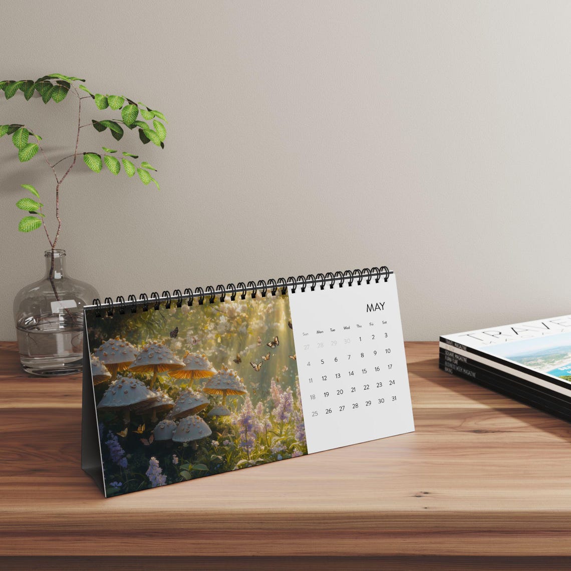 2025 Mushrooms Desktop Calendar Seasonal Mushroom Art Cottagecore Vibes ...