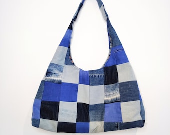 Large Patchwork Denim Handbag