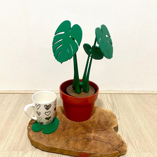 Plante de montagnes russes Monstera, Plante de montagnes russes avec aimants, Sous-verres Philodendron à feuilles fendues, Usine de fromage suisse, Cadeau de fête des mères, Cadeau d’anniversaire