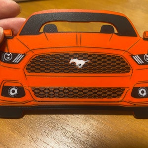 Ford Mustang coasters 4 pieces set. Car front with Ford mustang logo for mugs and drinks. Perfect gift for car enthusiasts and mustang lover afbeelding 1