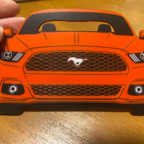 Ford Mustang coasters 4 pieces set. Car front with Ford mustang logo for mugs and drinks. Perfect gift for car enthusiasts and mustang lover
