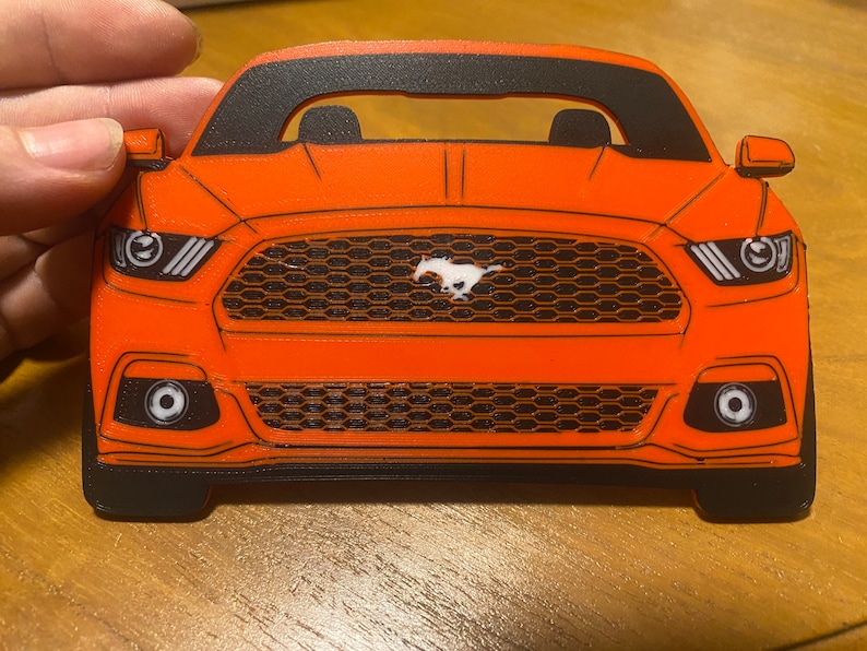 Ford Mustang coasters 4 pieces set. Car front with Ford mustang logo for mugs and drinks. Perfect gift for car enthusiasts and mustang lover afbeelding 1