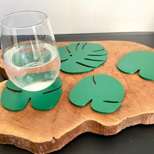 Monstera coaster plant, Coaster plant with magnets, Split leaf Philodendron coasters, Swiss cheese plant, Mothersday gift, Birthday gift afbeelding 2