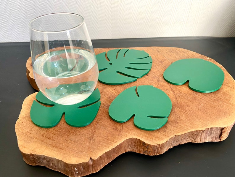 Monstera coaster plant, Coaster plant with magnets, Split leaf Philodendron coasters, Swiss cheese plant, Mothersday gift, Birthday gift afbeelding 2