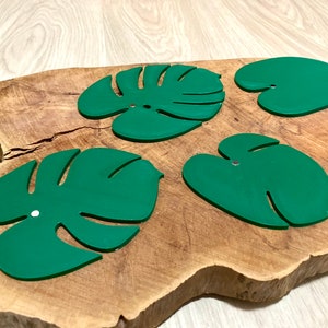 Monstera coaster plant, Coaster plant with magnets, Split leaf Philodendron coasters, Swiss cheese plant, Mothersday gift, Birthday gift afbeelding 9