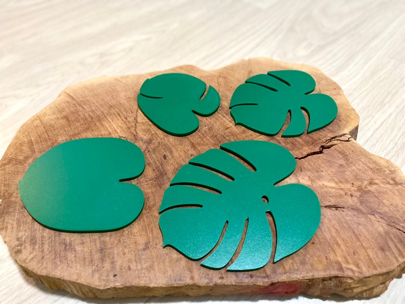 Monstera coaster plant, Coaster plant with magnets, Split leaf Philodendron coasters, Swiss cheese plant, Mothersday gift, Birthday gift afbeelding 6