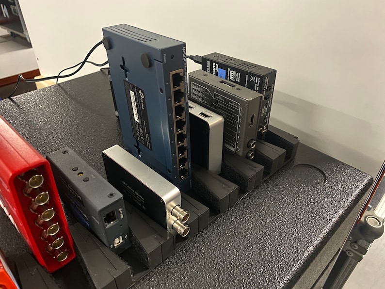 Universal AV Converter stand, space saving stand, for BMD, Decimator, AJA, Lightware, Magewell, Aten, Netgear, tp-link, Kiloview, AVmatrix. image 6